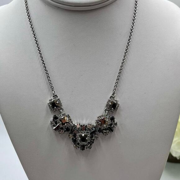 Kate spade Atomic Floral necklace 18" with extender black silver mirror finish - Picture 1 of 14
